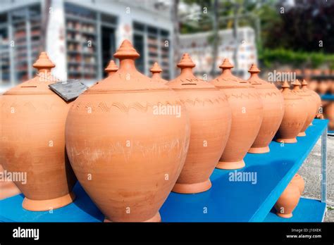 Group Of Red Handmade Ceramic Jugs Stock Photo Alamy