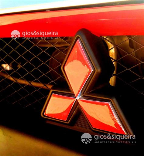 Adesivo Resinado Lancer Mitsubishi Vermelho Frontal Mercado Livre