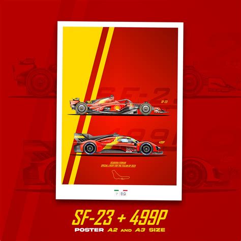 Ferrari Sf 23 499p Special Monza 2023 Poster A2a3 Rosario