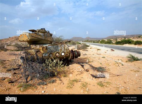 A destroyed tank in northern Somalia Stock Photo - Alamy