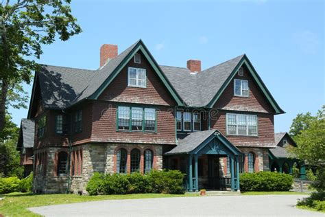 Historic Classic Summer Cottage In Bar Harbor Editorial Photography