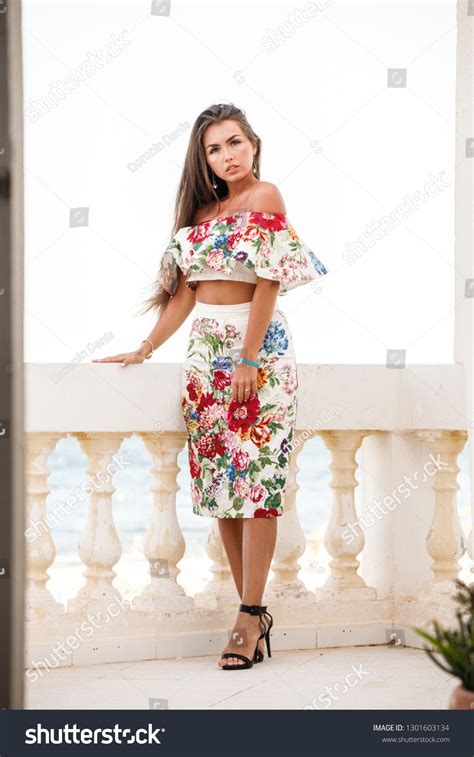 Lovely Sexy Girl Brunette Dress Posing Stock Photo 1301603134 Shutterstock