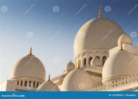 Dome At Arabic Mosque In Abu Dhabi Uae Stock Photo Image Of Marble