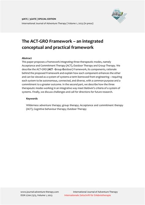 act gro framework  integrated conceptual  practical