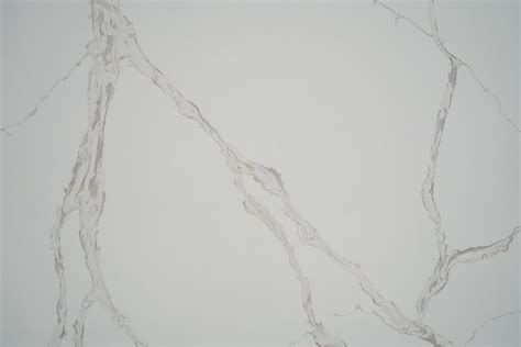 Solid Surface Quartz Stone Slab Captivating Gold Vein Calacatta White