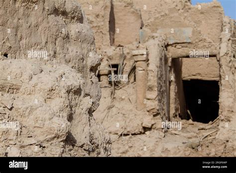 Ruins Of Ancient Arab Middle Eastern Old Town Built Of Mud Bricks Old