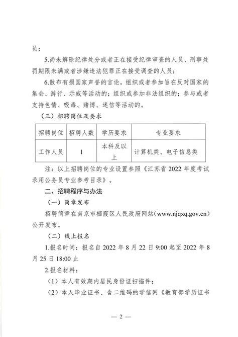 2022年江苏南京市栖霞区地方金融监督管理局编外人员招聘简章 国家公务员考试最新消息