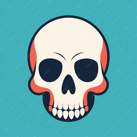 premium vector simple skull vector art illustration