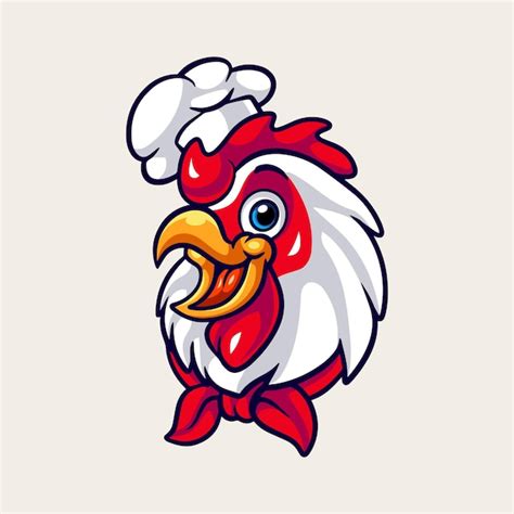 Premium Vector Chicken Chef Mascot Logo Design