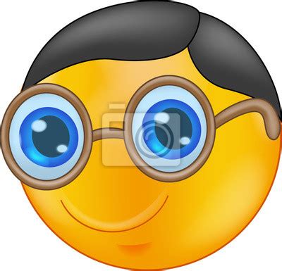 Obraz Szczęśliwy cartoon emoticon myślenie na wymiar ludzie nastrój