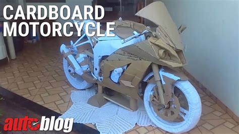 A Motorcycle Made From Cardboard Youtube