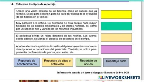 Relaciona Los Tipos De Reportaje Brainly Lat