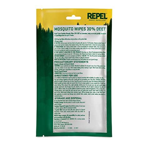 Repel Insect Repellent Mosquito Wipes Repels Mosquitoes Ticks Gnats