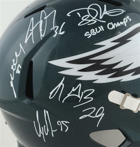 Eagles Full Size Speed Helmet Team Signed By 7 With Jason Peters