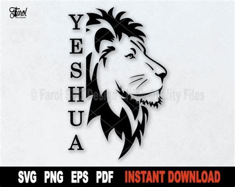 Yeshua SVG León de Judá Svg Cut File Yeshua Shirt Design PNG Yeshua