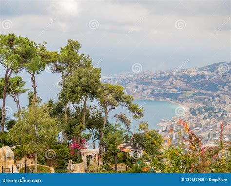 Aerial View of Harissa, Lebanon Stock Photo - Image of lebanon