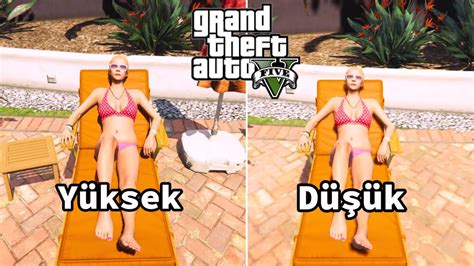 Grand Theft Auto V Yüksek vs Düşük Grafik Detayları YouTube