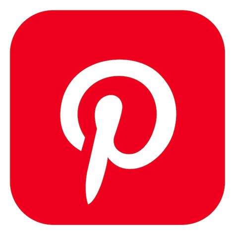 白い背景に分離された正方形の pinterest ロゴ プレミアムベクター