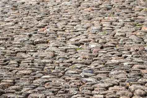 Old Stone Road Or Path Way Cobble Surface Old Style Stock Photo