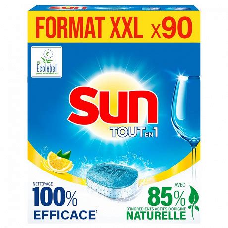 Sun Tablettes Lave Vaisselle Tout En 1 Citron Ecolabel X90