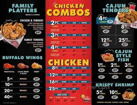 Menu Of Krispy Krunchy Chicken In Cocoa Fl 32922