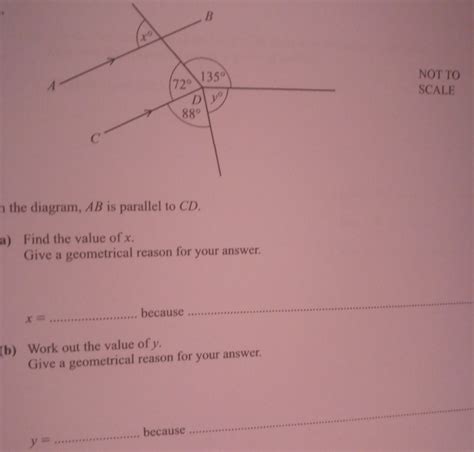 Solved Not To Scale N The Diagram Ab Is Parallel To Cd A Find The