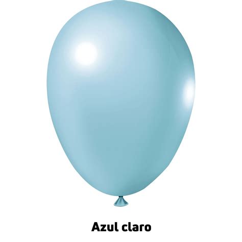 Bal O Bexiga Liso Festa Decora O Pol Azul Claro C Un Tamarozzi