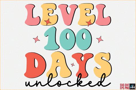 Retro Level 100 Days Unlocked Graphic By Designhome · Creative Fabrica