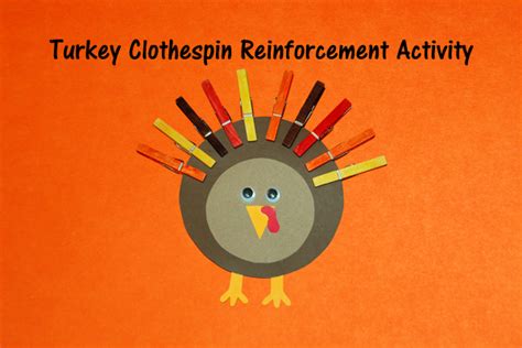 Turkey Clothespin Reinforcement Activity Speech Therapy Ideas