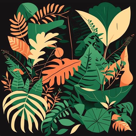 Premium Vector | Flat vector jungle leaf graphics