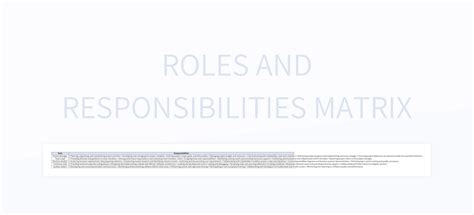 Free Roles And Responsibilities Matrix Templates For Google Sheets And