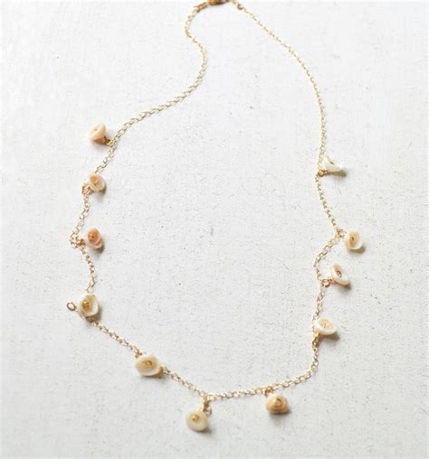 Puka Shell Choker Puka Shell Necklace Gold Dangling Shell | Etsy