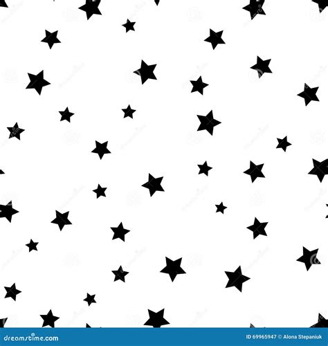 Star Seamless Pattern Black And White Retro Stock Vector Illustration