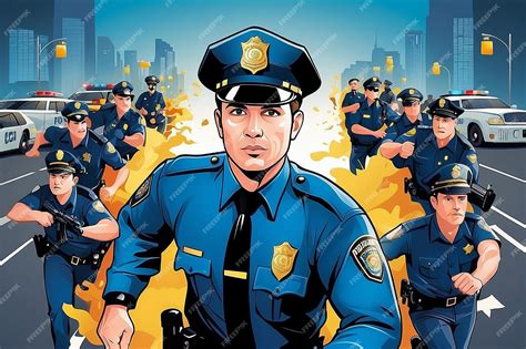 Premium Photo The Running Police Officer Vector Graphics