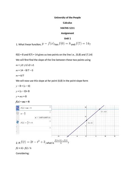 Math Assignment Unit University Of The People Calculus Maths