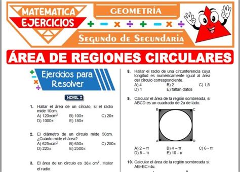 Ejercicios De Rea De Regiones Circulares Para Segundo De Secundaria