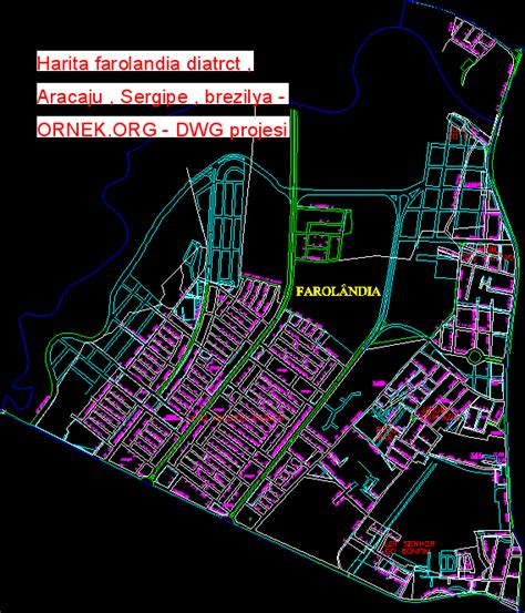 Harita Farolandia Diatrct Aracaju Sergipe Brezilya Dwg Projesi