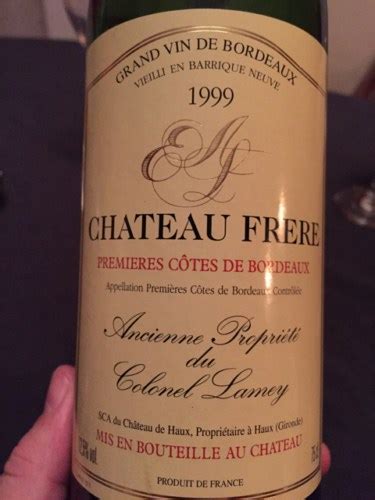 1999 Château de Haux Château Frere Premières Côtes de Bordeaux Vivino US