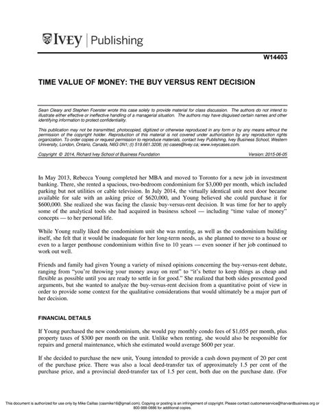 college - the value of Money the buy versus rent dicision - Page 1