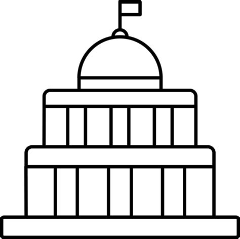 Isolated Government Building Icon Black Linear Art 24155225 Vector Art At Vecteezy