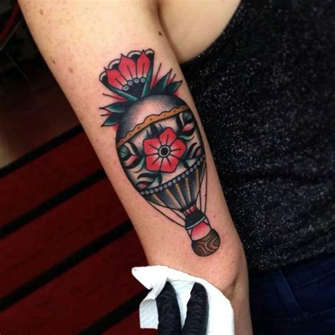 Kim Ahn Nguyen Hot Air Balloon Flowers Traditional Tattoo Air