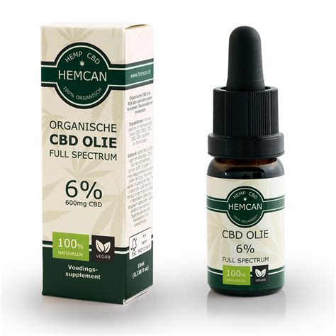 Biologische CBD Olie 6 600mg CBD Full Spectrum HEMCAN HEMCAN