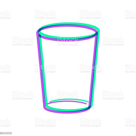 Empty Glass Icon With Two Color Overlay On White Background Stock Illustration Download Image