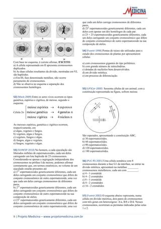 Biologia Citologia Divisao Celular Mitose Meiose Gabarito Pdf