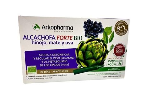 ARKOPHARMA ALCACHOFA FORTE BIO HINOJO MATE Y UVA 20 AMPOLLAS