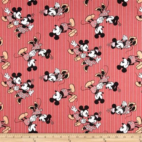 Disney Mickey Minnie Vintage Minnie Mickey Stripe Red Disney