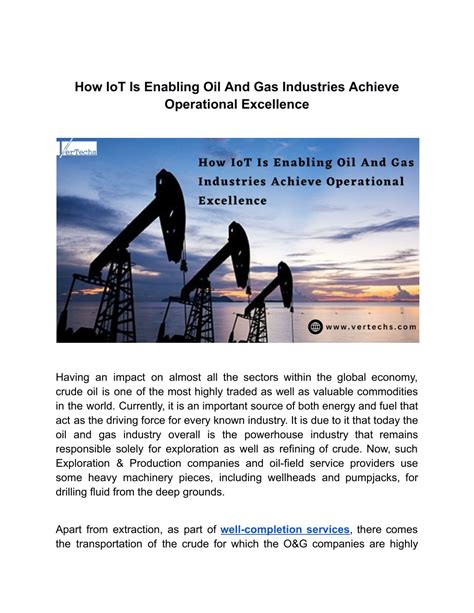 Ppt How Iot Is Enabling Oil And Gas Industries Achieve Operational