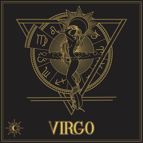 Signo Del Zodiaco Virgo Dorado Vector En Vecteezy