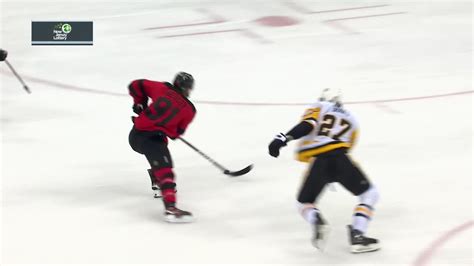 PIT NJD Mercer Scores Goal Against Tristan Jarry New Jersey Devils