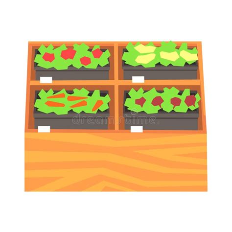 Fondo De Verduras Y De Frutas En Estantes Ilustración Del Vector